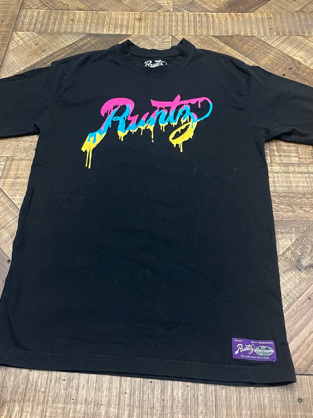 the Runtz Drip Scripts Tee in Black-Runtz Logo Streetwear Shirt